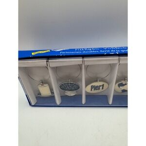 Pier 1 Imports Golden Anniversary Wine Charms Set Globe 50 Years Candle Utensil